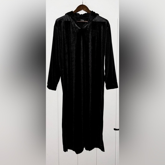 Lauren Ralph Lauren Velvet Black Label Hood Midi Dress Preppy Whimsgoth S NEW - Picture 1 of 11